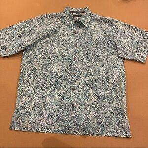 Pete Huntington Men’s Mayday Blue Hawaiian Button Down Short 100% Cotton XXL NWT